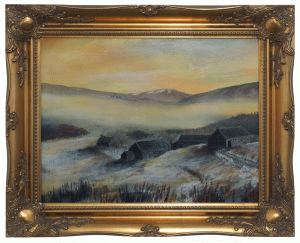 Deeside croft painting by Angus Grant