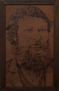 John Muir portrait Pyrography