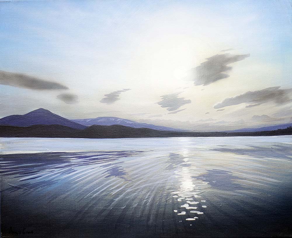 Metallic Morlich by Angus Grant, Loch Morlich painting