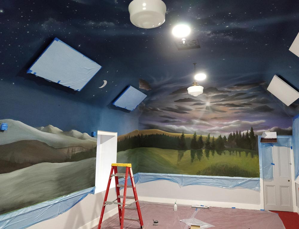 Walls in progress, Freemasons Lodge, Grantown-on-Spey, Angus Grant Art