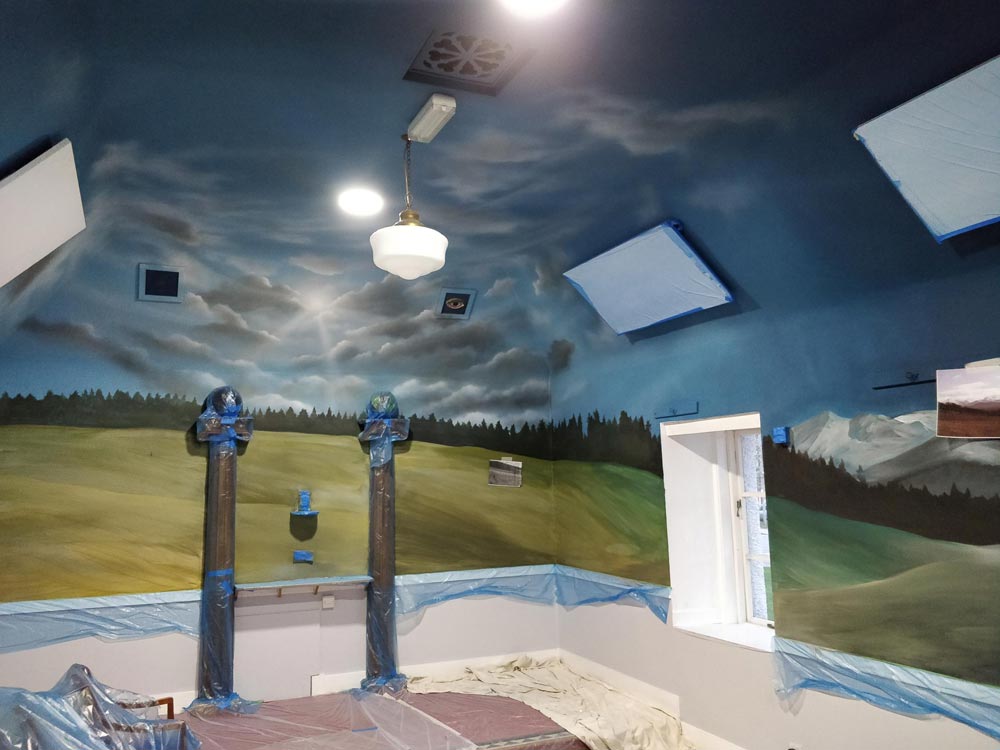 Walls in progress, Freemasons Lodge, Grantown-on-Spey, Angus Grant Art