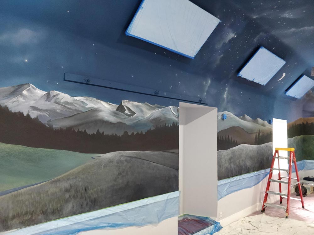 Walls in progress, Freemasons Lodge, Grantown-on-Spey, Angus Grant Art