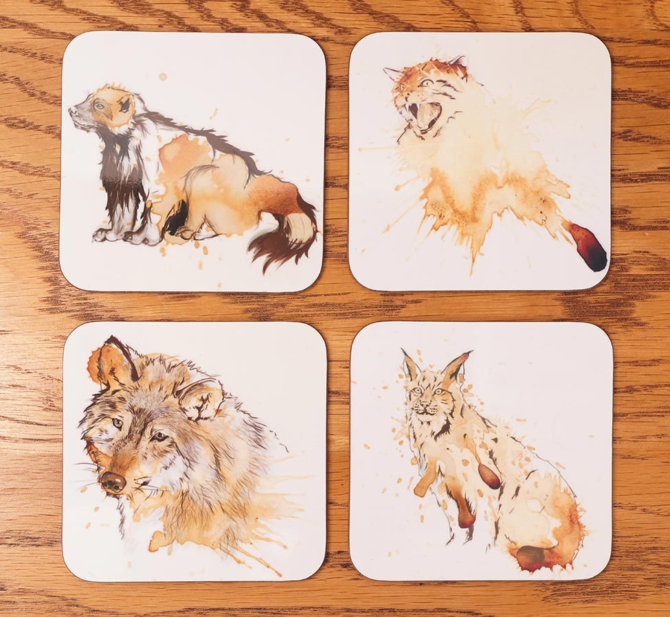 ArTea Wildlife Coasters by Angus Grant Art
